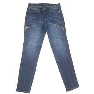 White House Black Market The Skinny Ankle Dark Wash Denim Blue Jeans | Size 2
